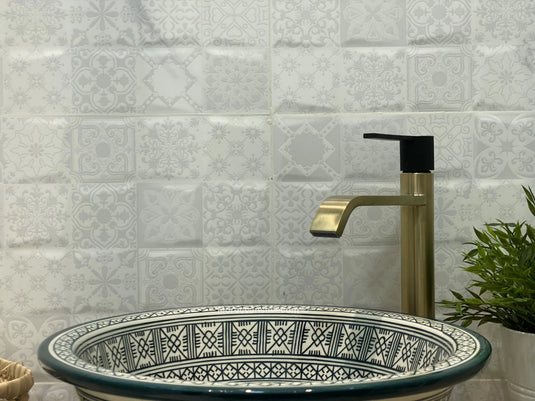 Handcrafted Ceramic Farmhouse Bathroom Sink - Moroccan Sink