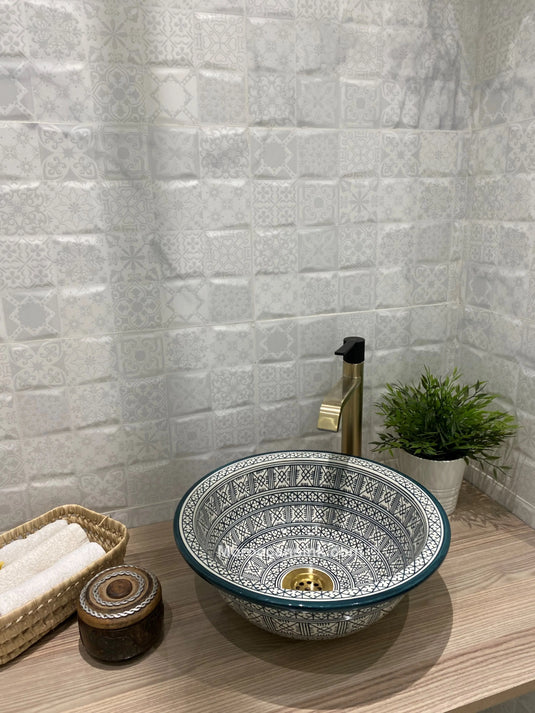 Handcrafted Ceramic Farmhouse Bathroom Sink - Moroccan Sink