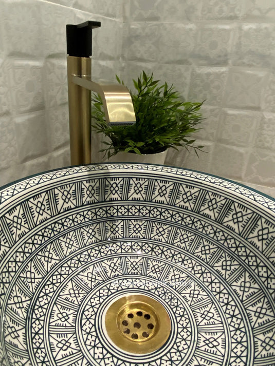 Handcrafted Ceramic Farmhouse Bathroom Sink - Moroccan Sink