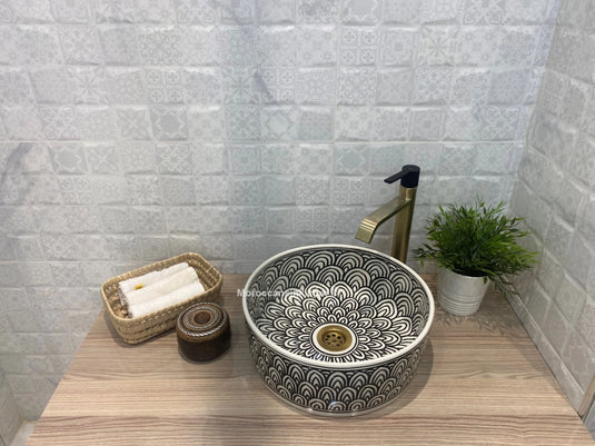 Moroccan Ceramic Hand Painted Washbasin - Moroccan Sink