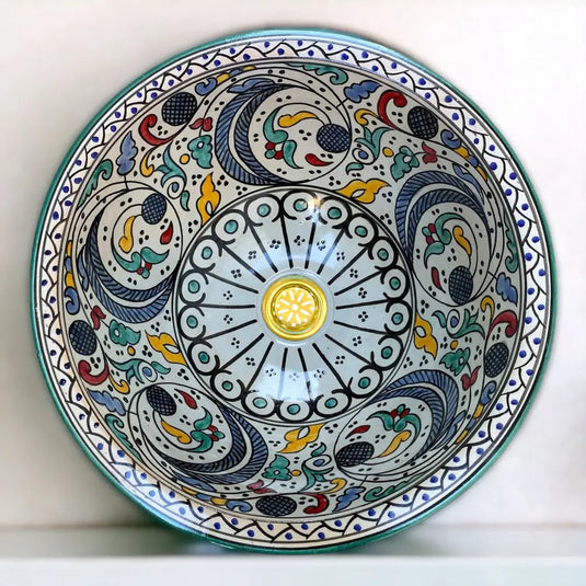 Hand-Painted Bathroom & Kitchen Washbasin - Moroccan Sink